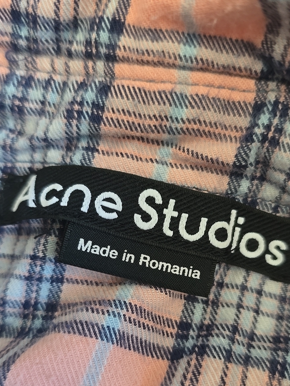 Acne Studios Plaid Cotton Flannel Shirt Shorts Set Pink Blue 100% Cotton #Z - Picture 5 of 16
